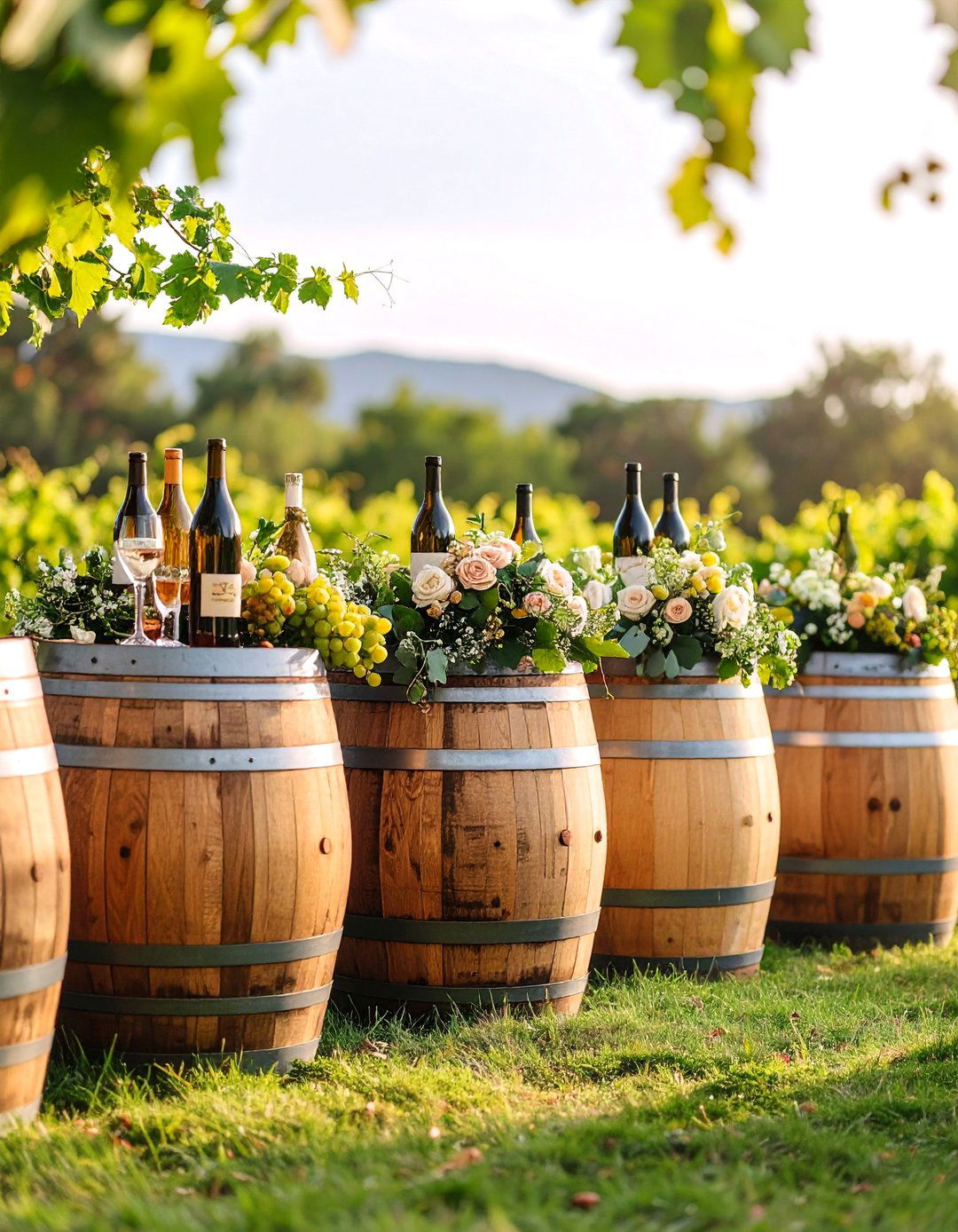 Wine Cork and Barrel Wedding Backdrop - 25 Wedding Backdrop Ideas