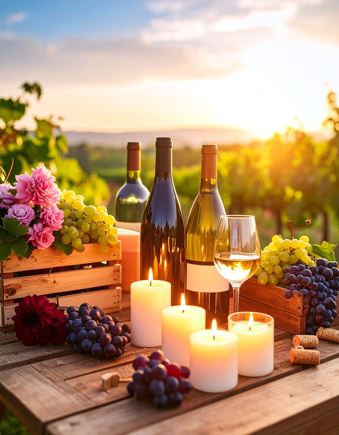 Wine Country Vineyard Centerpiece - 25 Wedding Centerpiece Ideas