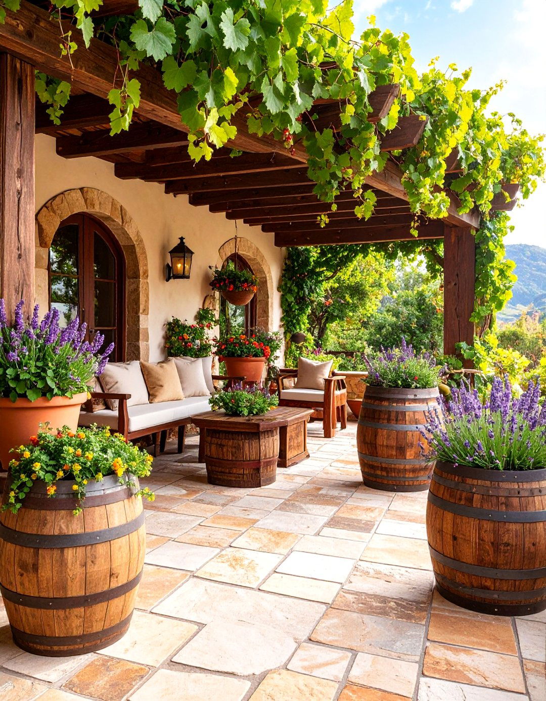 Wine Country Vineyard Inspired Porch - 25 spanish style front porch ideas