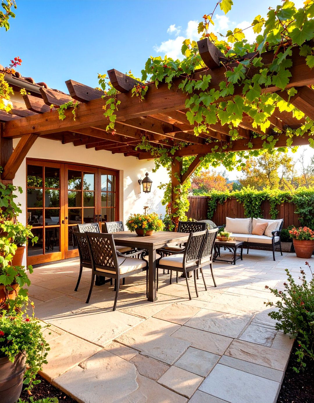 Wine Country Vineyard Townhouse Patio - 25 townhouse patio ideas