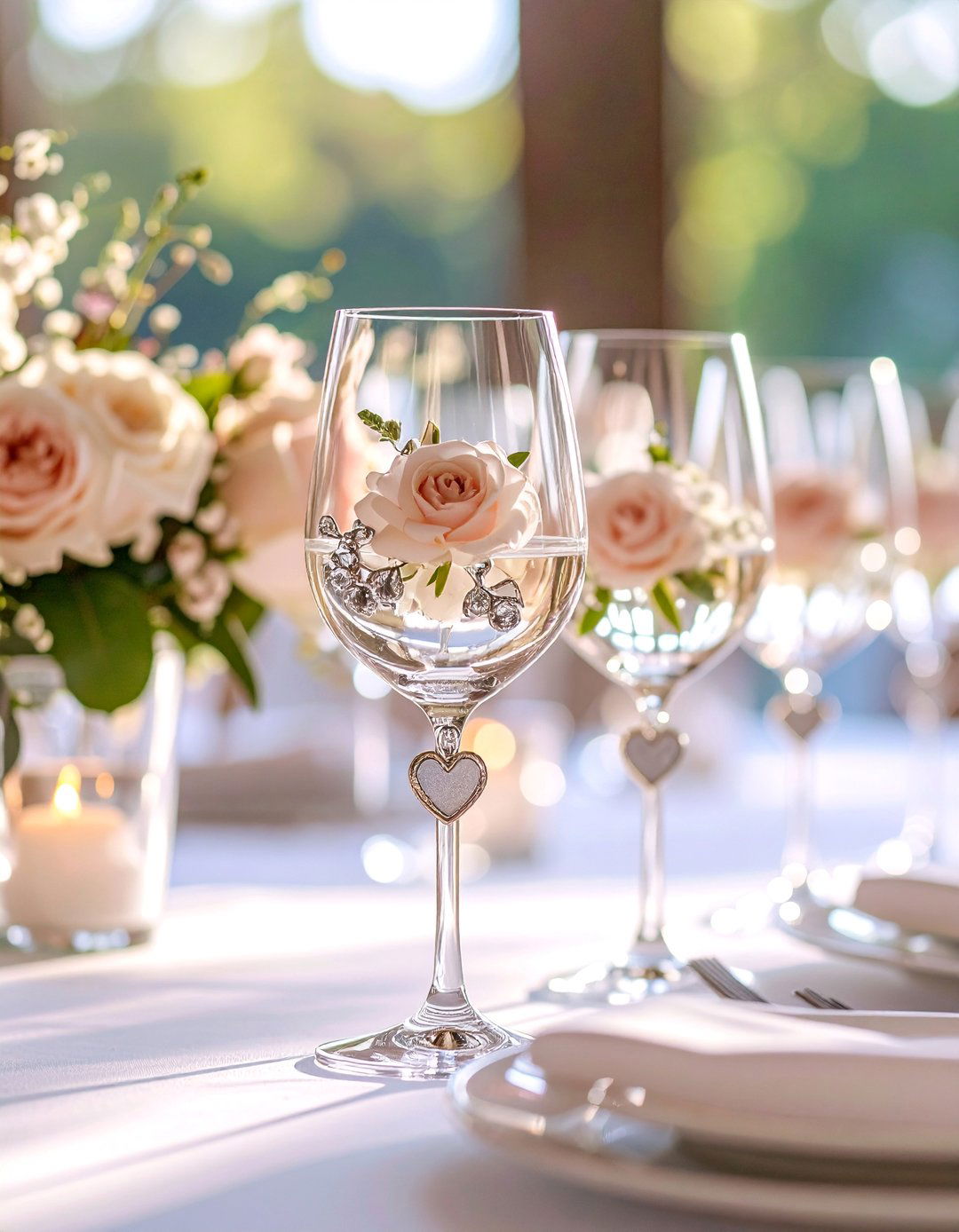 Wine Glass Charms with Wedding Theme - 25 Wedding Favors Ideas