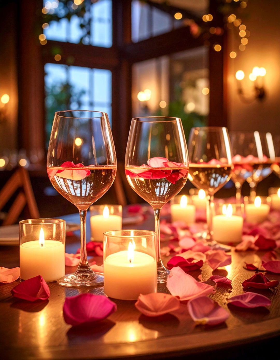 Wine Glass Floating Candles - 25 Dining Table Centerpiece Ideas