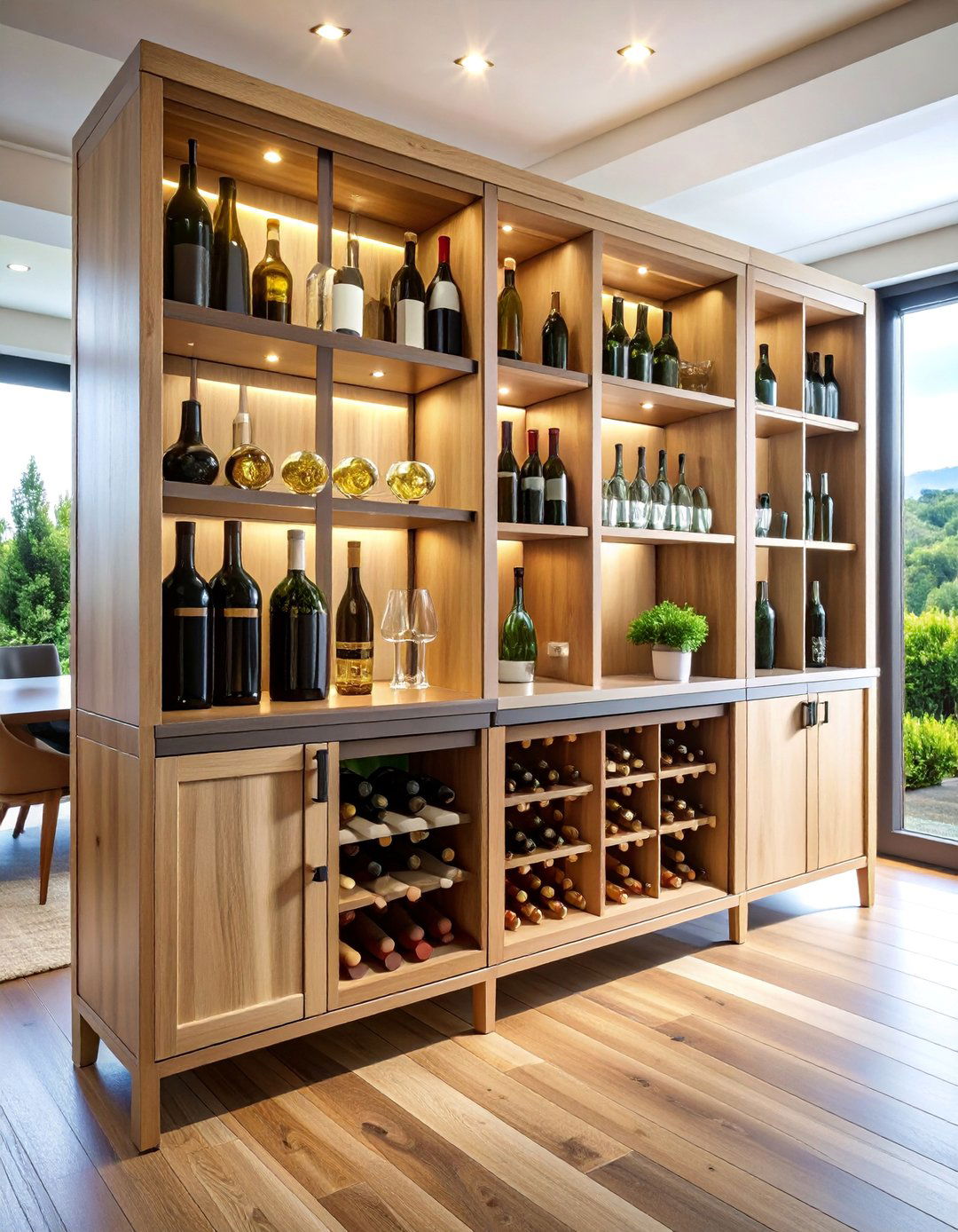 Wine Storage Cabinet with Temperature Control Features - 25 cabinet storage ideas