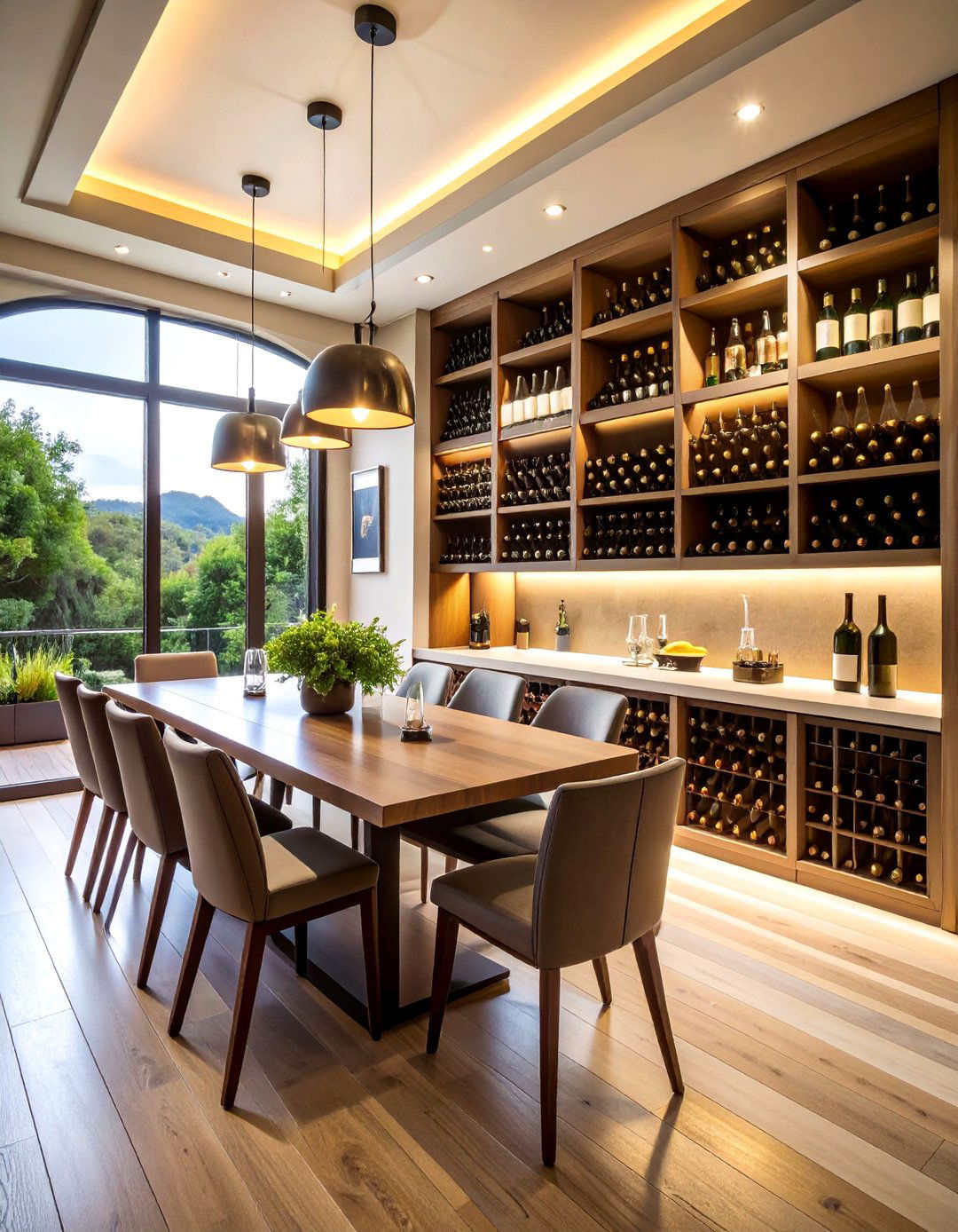Wine Storage Display with Tasting Area - 25 Alcove Ideas