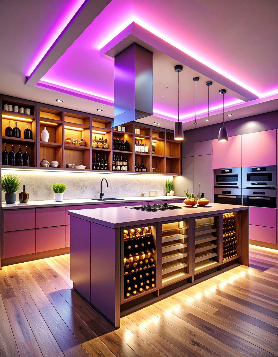 Wine Storage Soffit Integration - 25 Kitchen Soffit Ideas