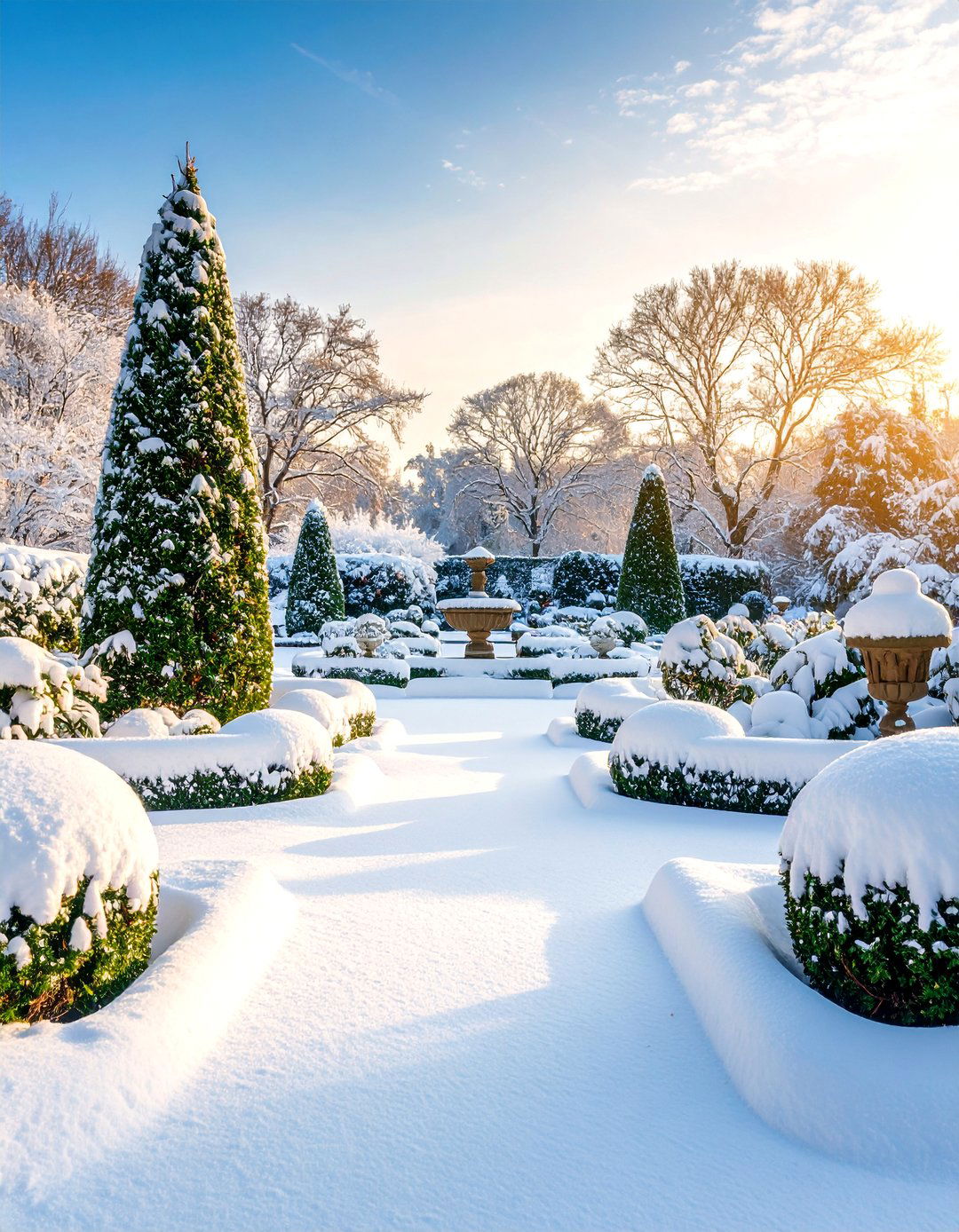 Winter Interest Parterre with Evergreen Structure - 25 Parterre Garden Ideas