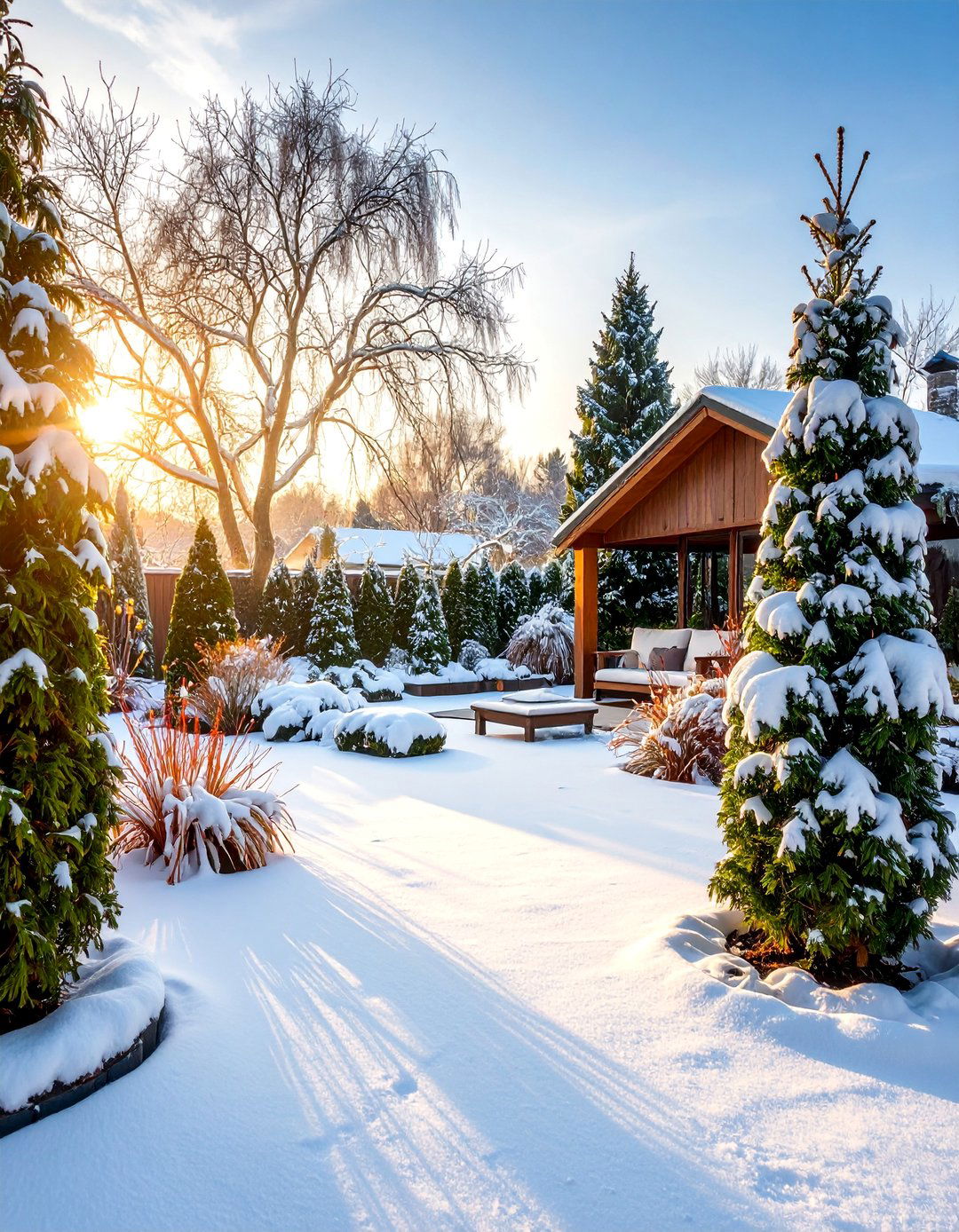 Winter Interest Patio Garden with Four Season Appeal - 25 Patio Garden Ideas