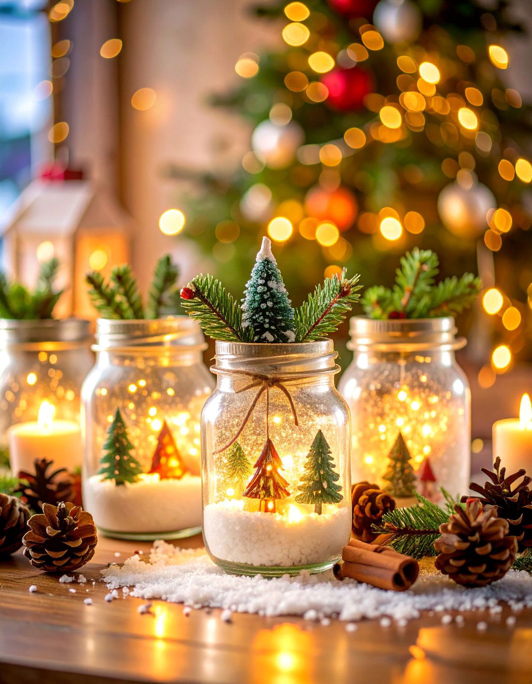 Winter Wonderland Epsom Salt Mason Jar Centerpiece - 25 Mason Jar Centerpiece Ideas