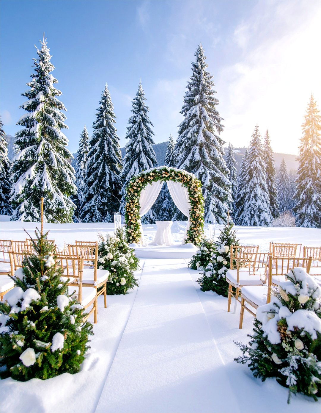 Winter Wonderland Wedding Ceremony with Seasonal Magic - 25 Wedding Ceremony Ideas