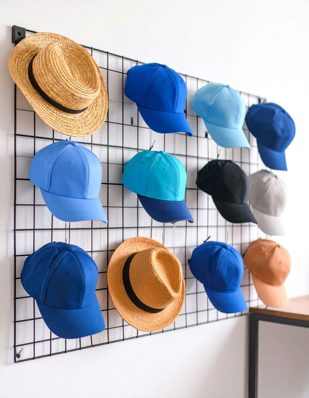 Wire Grid Hat Display System - 25 Hat Storage Ideas