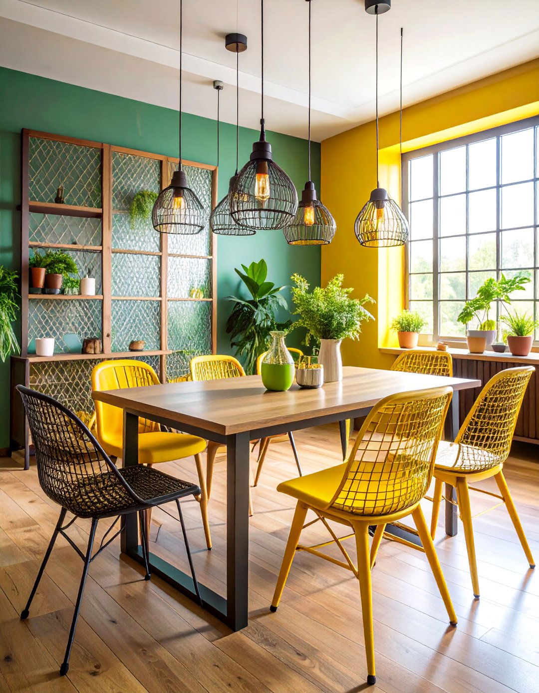 Wire Mesh Industrial Dining Room - 25 Industrial Dining Room Ideas