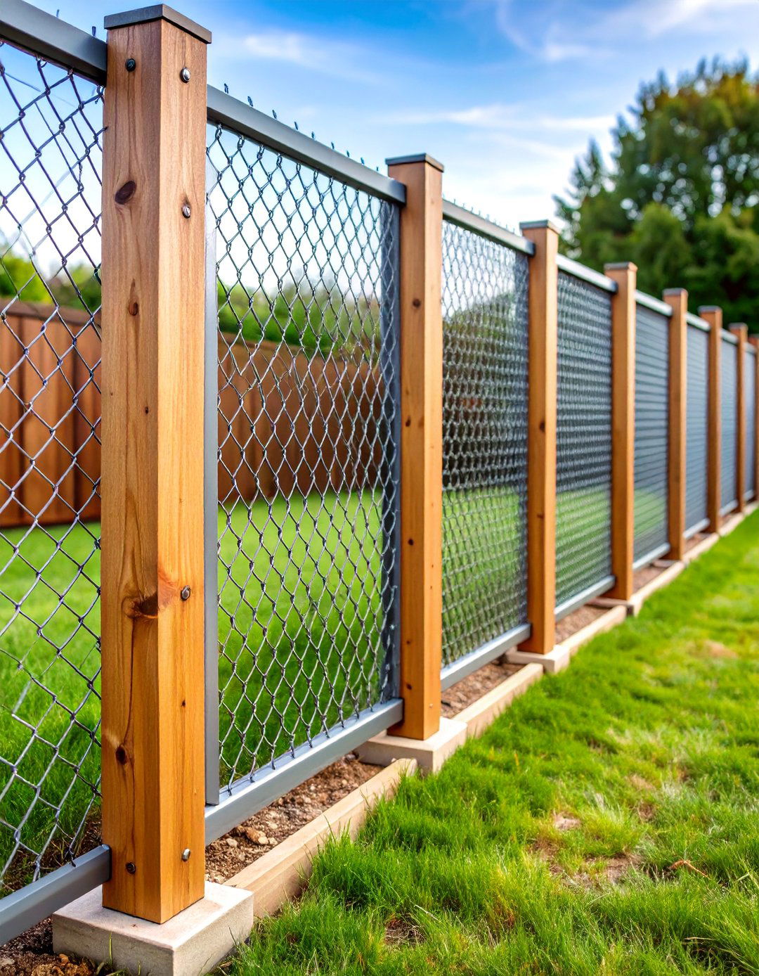 Wire Mesh and Post Dog Fence - 25 Dog Fence Ideas