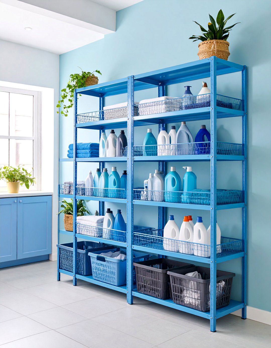 Wire Shelving Units for Cleaning Supplies - 25 Laundry Room Shelving Ideas
