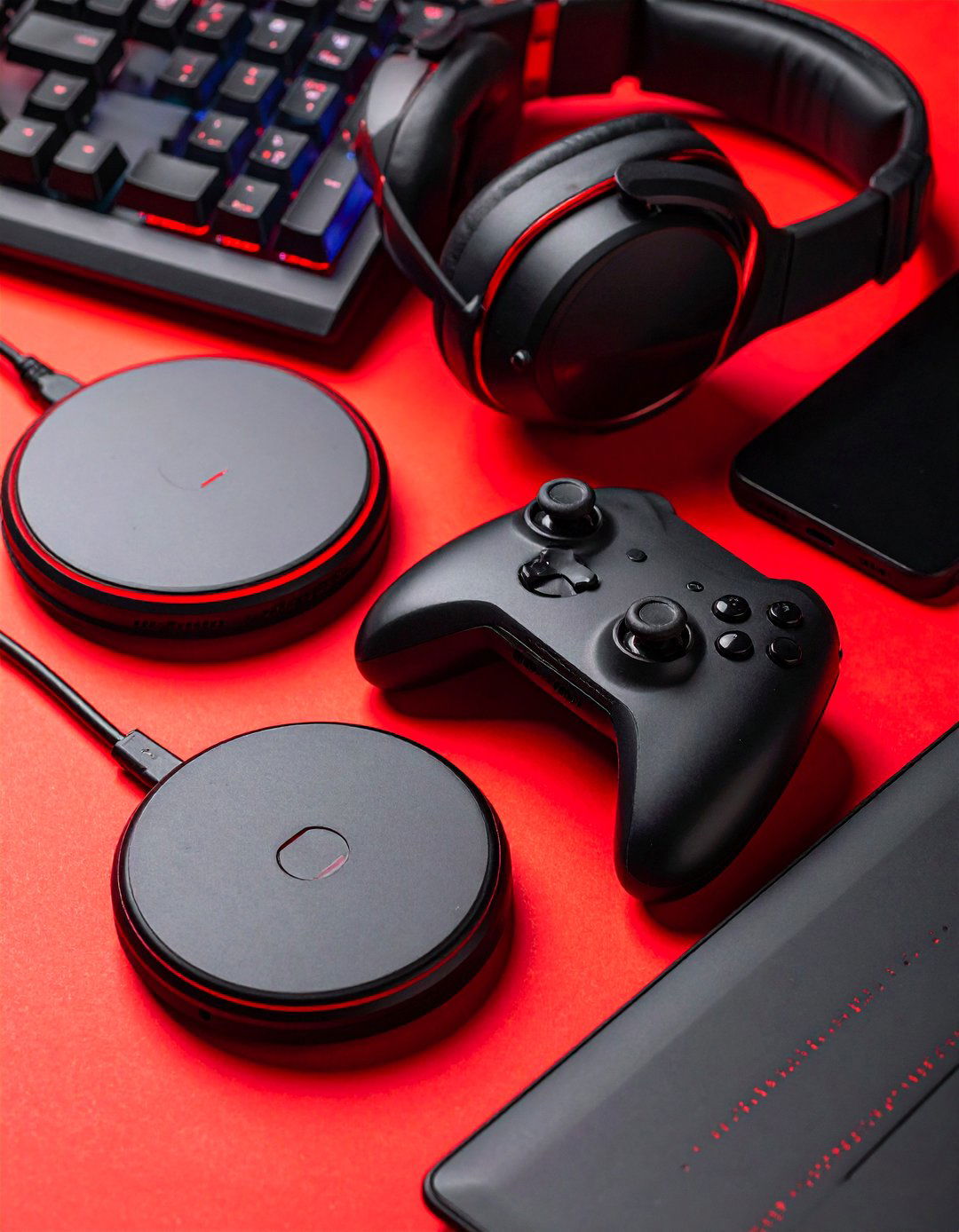 Wireless Gaming Paradise - 25 Red and Black Gaming Setup Ideas