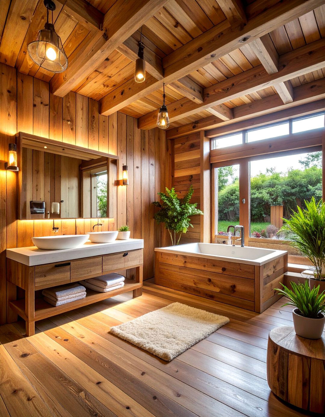 Wood Accent Zen Bathroom Spa - 25 Zen Bathroom Ideas