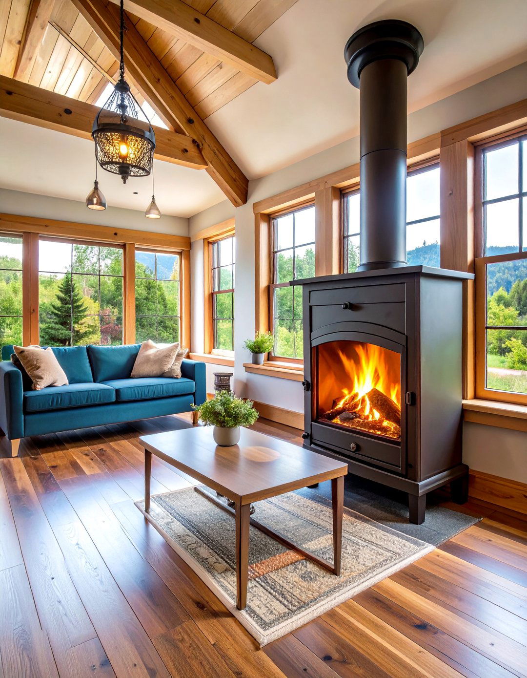 Wood Burning Double Sided Fireplace for Authentic Experience - 25 Double-sided Fireplace Ideas