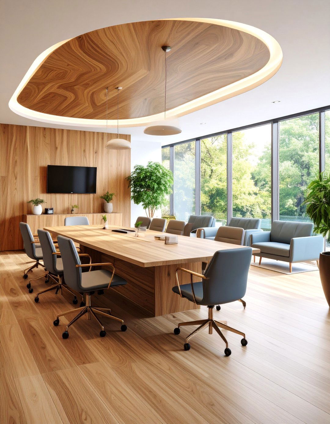 Wood Grain Natural Warmth - 25 Office Wallpaper Ideas