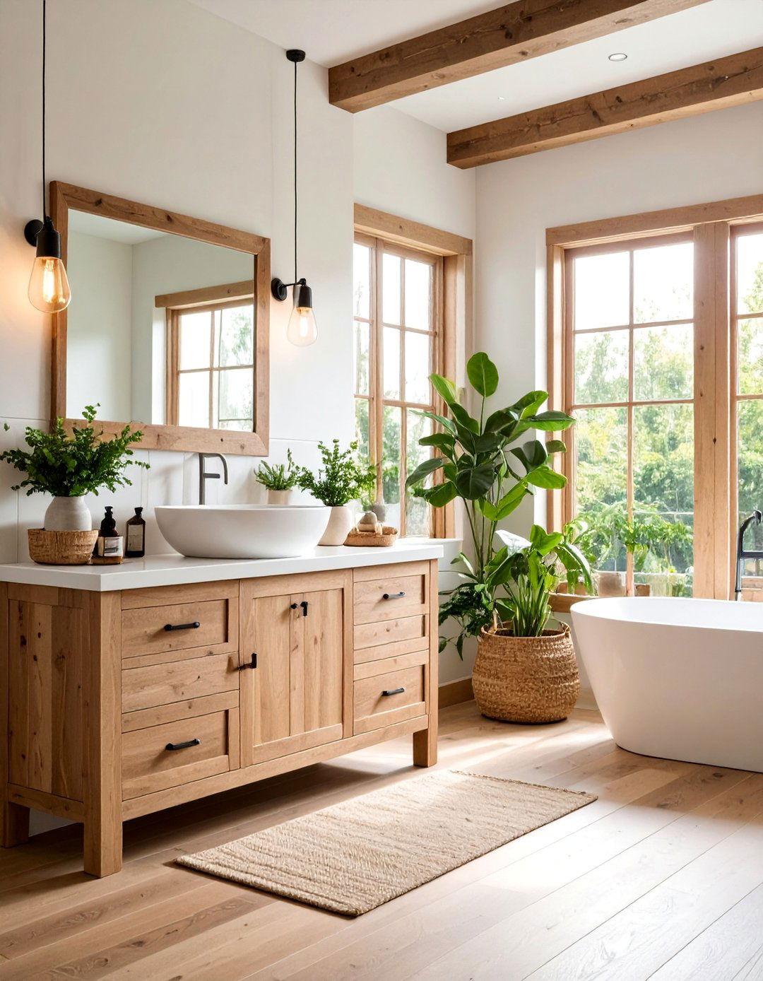 Wood Look Ceramic Tile Backsplash - 25 Bathroom Backsplash Ideas
