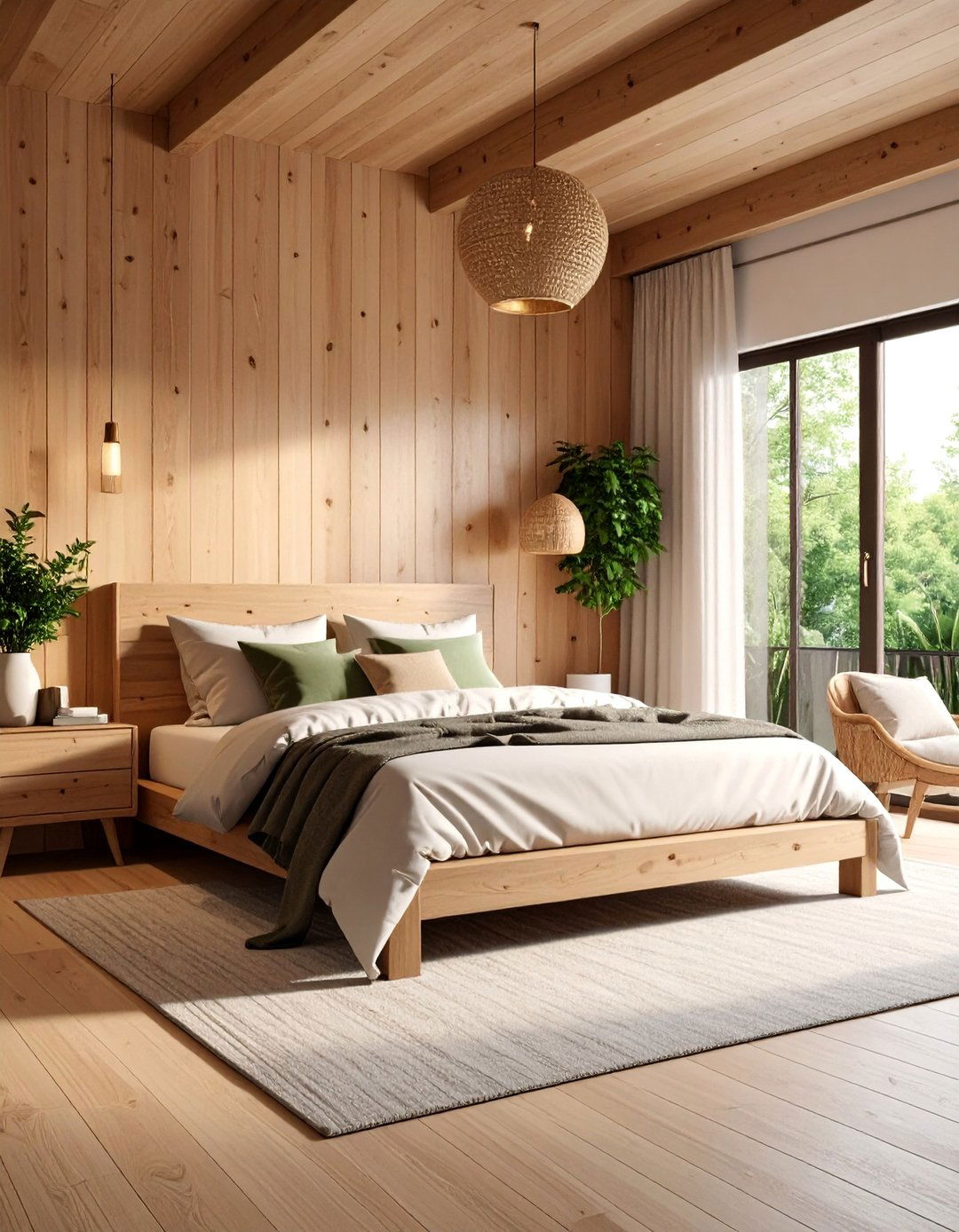 Wood Paneled Den with Natural Textures - 25 70s Bedroom Decor Ideas