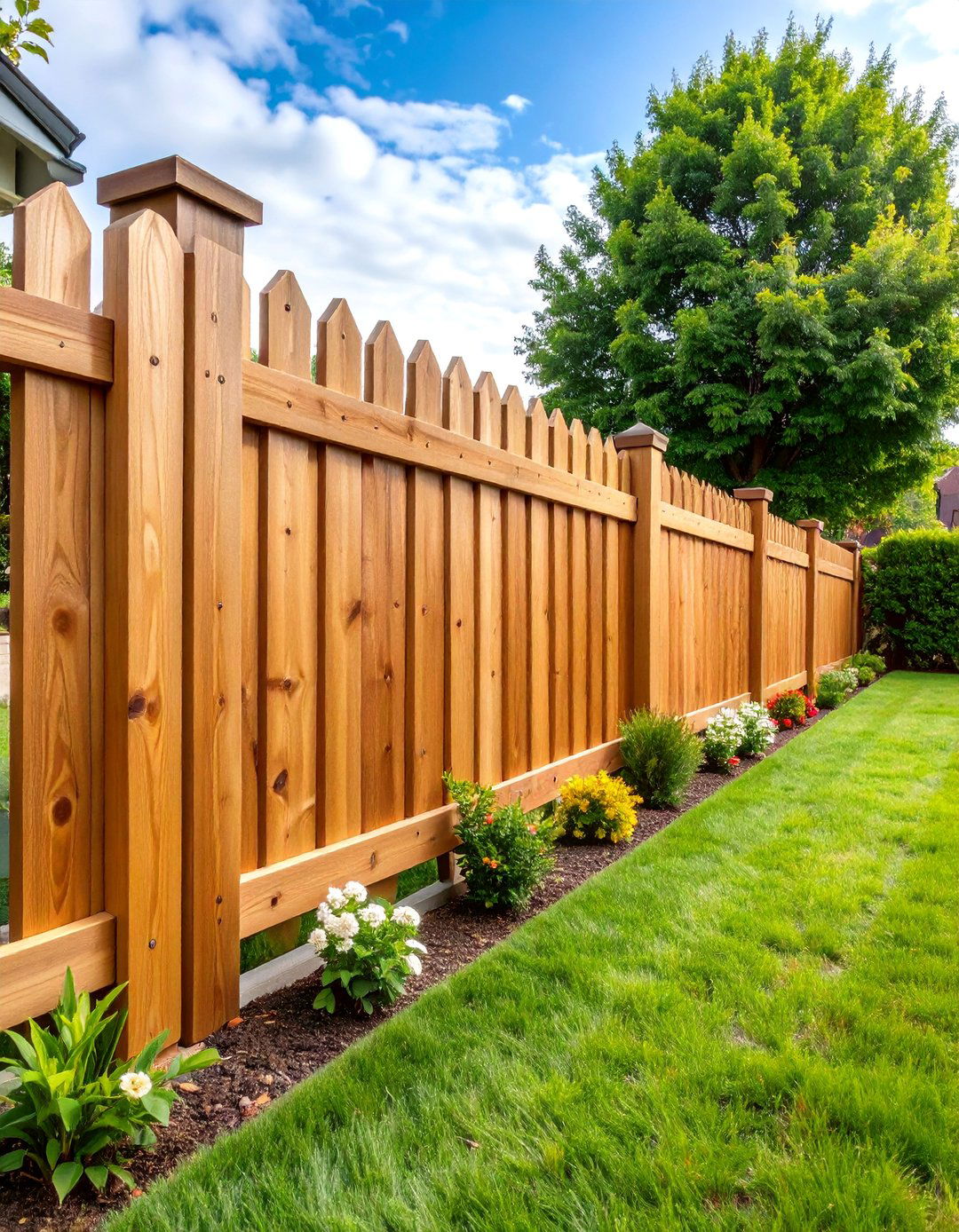 Wood Privacy Fence with Natural Stain - 25 Types of Fences