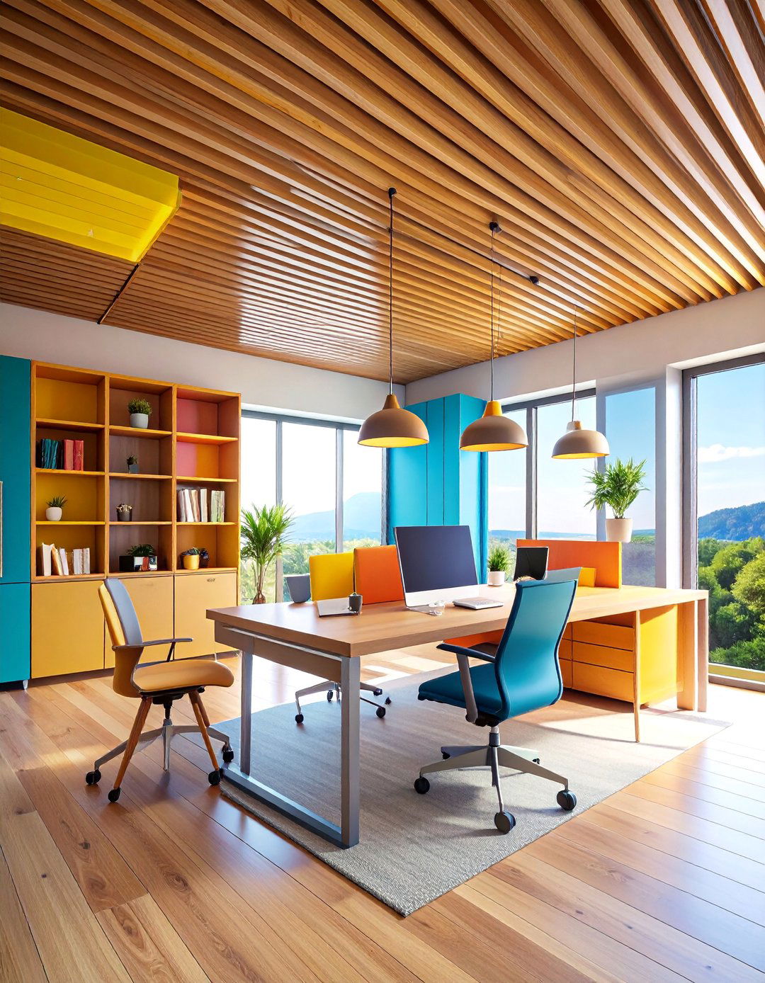 Wood Slat Ceiling with Built in Storage Solutions - 25 Wood Slat Ceiling Ideas