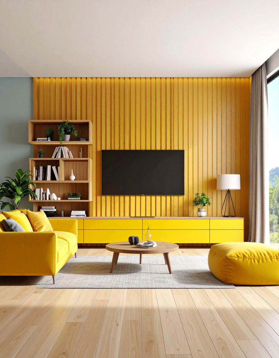 Wood Slat TV Wall with Hidden Storage - 25 Wood Slat Accent Wall Ideas