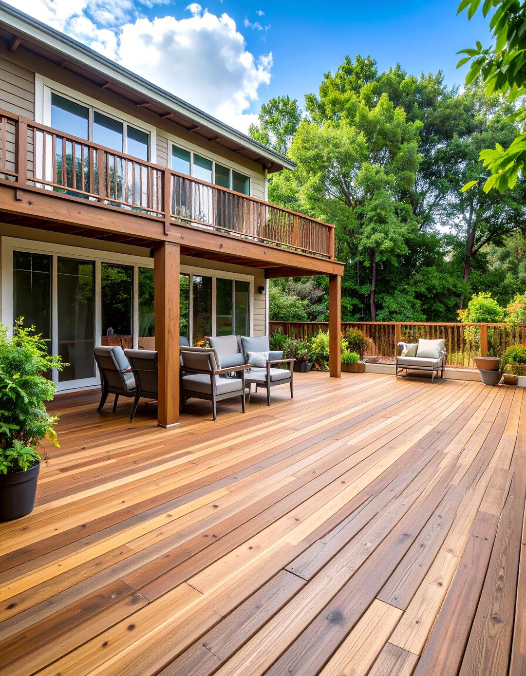 Wooden Deck Extension Living Platform - 25 Cheap Backyard Makeover Ideas