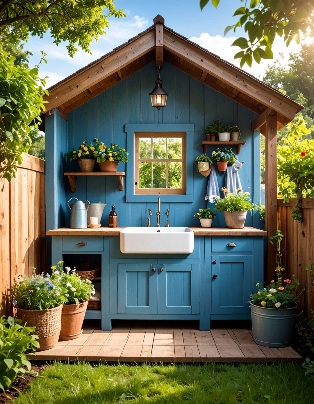 Wooden Farmhouse Laundry Shed - 25 Outdoor Laundry Area Design Ideas