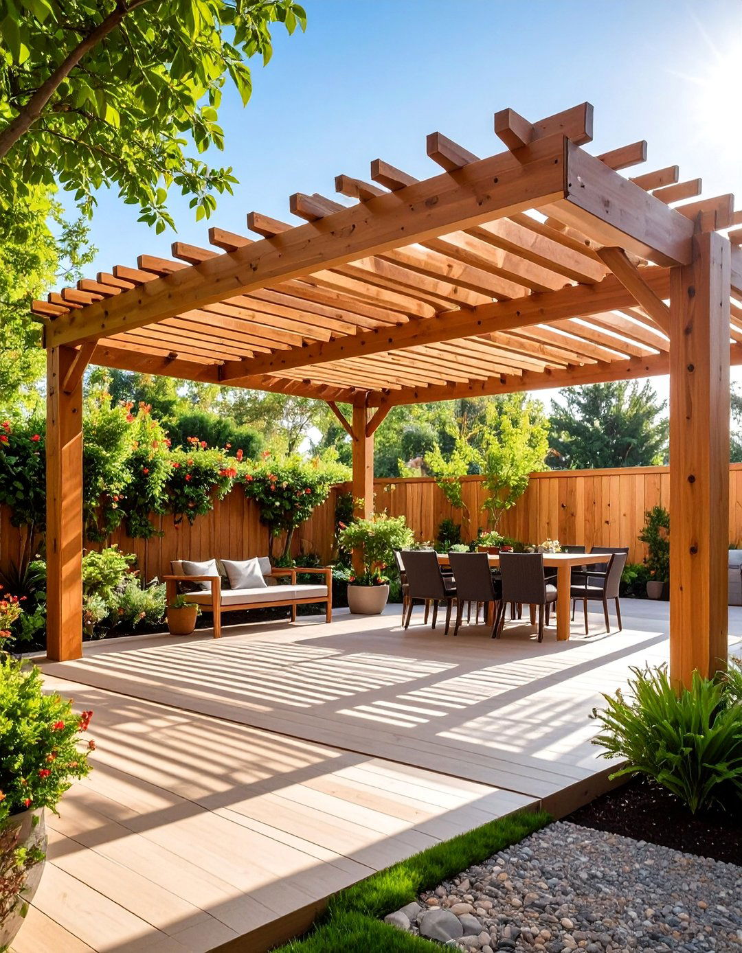 Wooden Slat Louvered Pergola Cover - 25 Pergola Cover Ideas