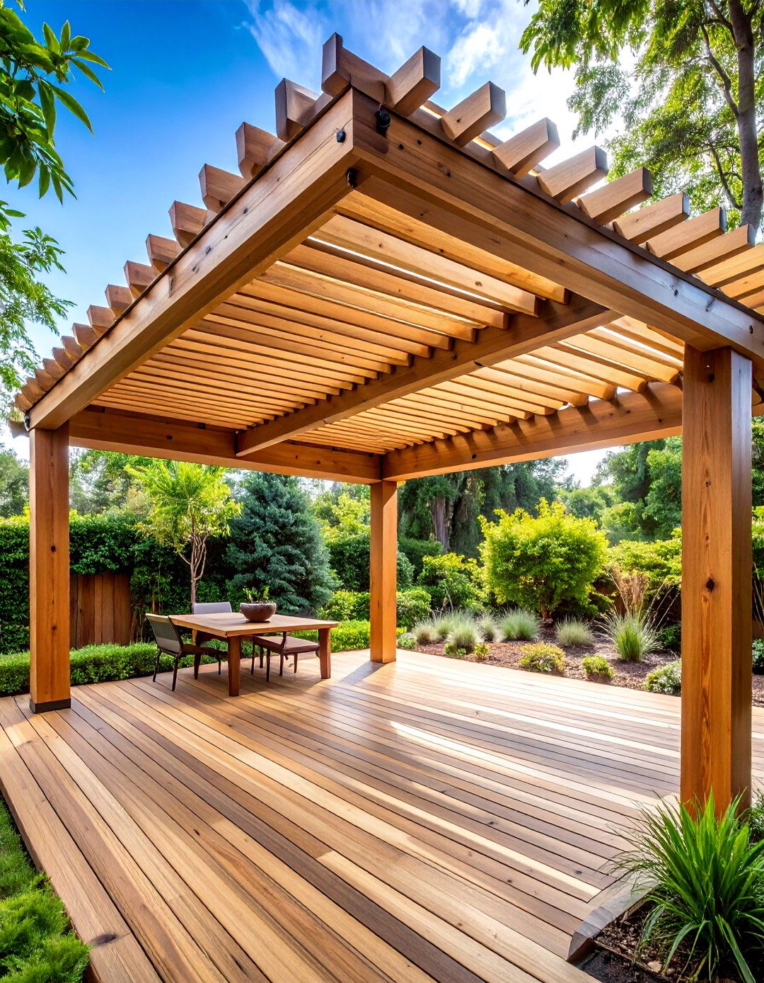 Wooden Slat Pergola with Adjustable Louver Boards - 25 Pergola Shade Ideas