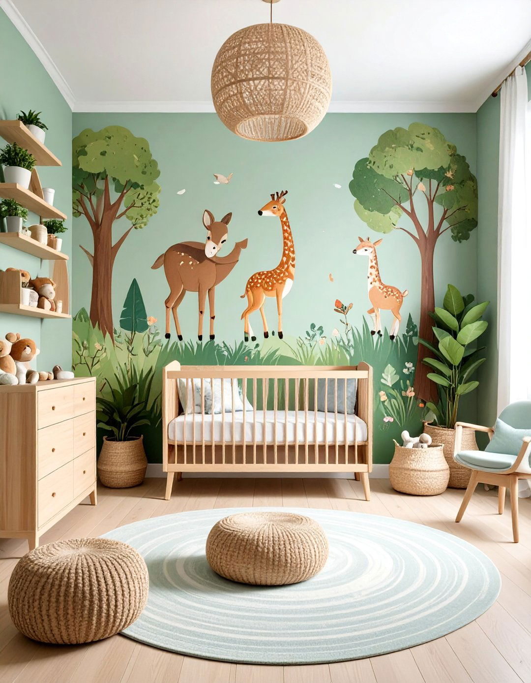 Woodland Creatures Nursery with Hand Painted Murals - 25 Woodland Nursery Ideas