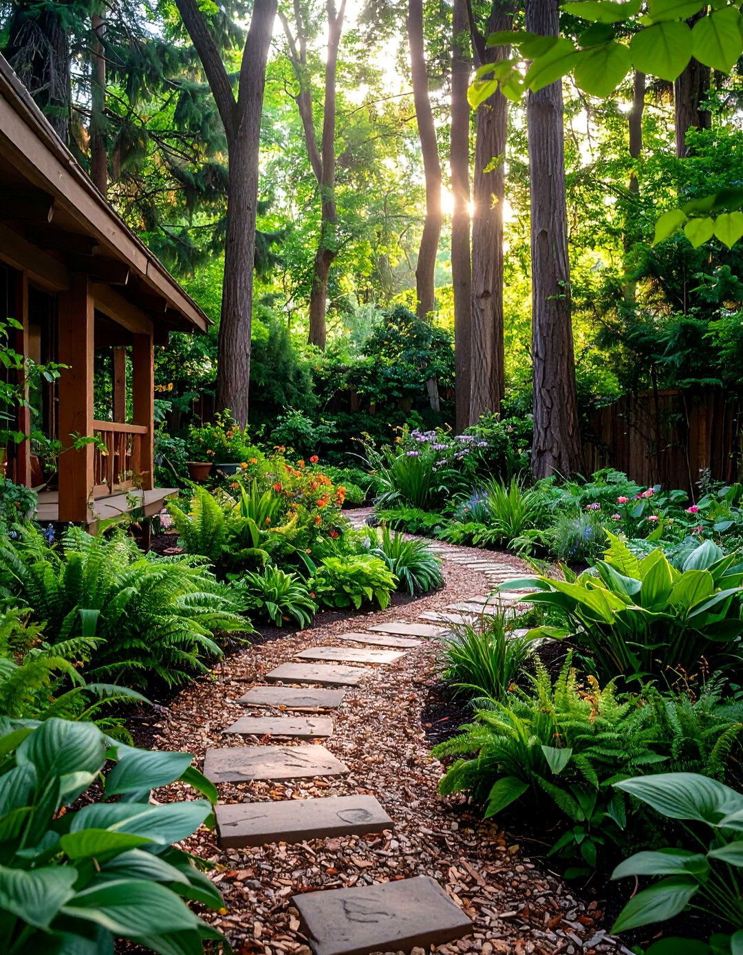 Woodland Garden Layout with Natural Shade Plantings - 25 Garden Layout Ideas