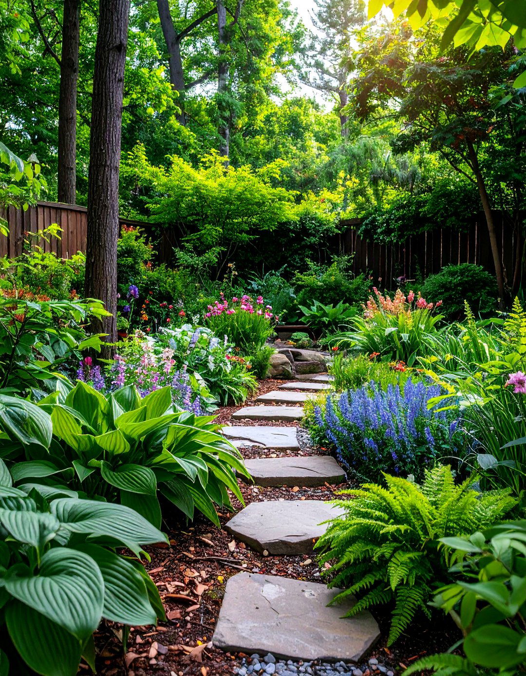 Woodland Shade Garden - 25 Small Front Yard Landscaping Ideas
