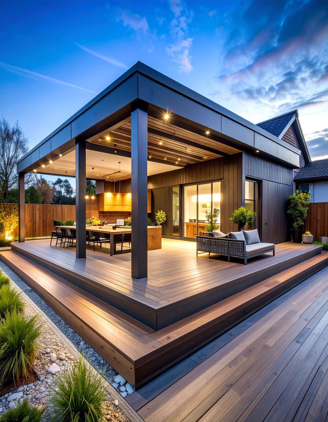 Workshop Style Composite Deck with Industrial Design Elements - 25 Composite Deck Ideas