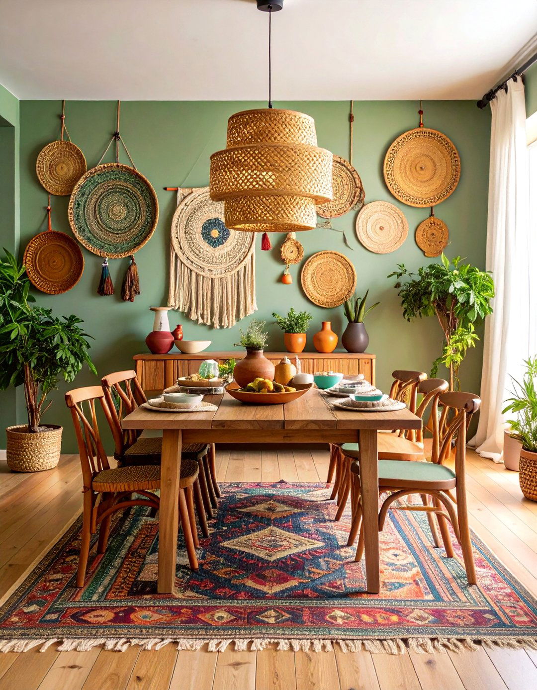 Woven Wall Hanging Gallery Dining Room - 25 Boho Room Ideas