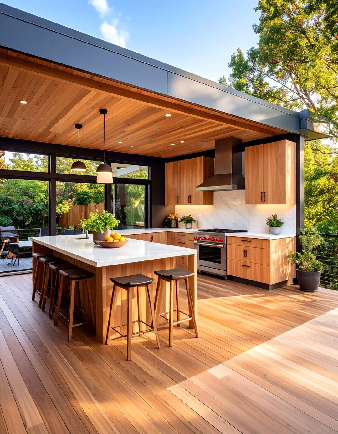 Wraparound Deck Kitchen Design - 25 Outdoor Kitchen on Deck