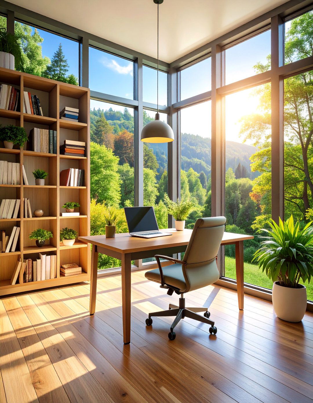 Writers Retreat Sunroom Office with Inspiration Elements - 25 Sunroom Office Ideas