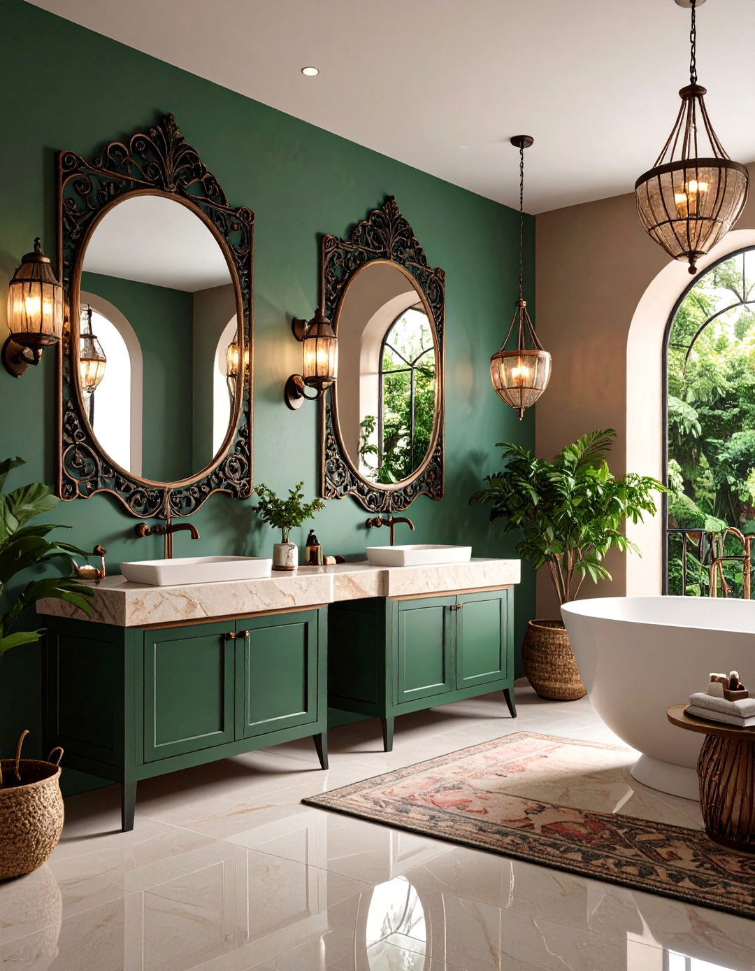 Wrought Iron Accents Spanish Style Bathroom - 25 Spanish Style Bathroom Ideas