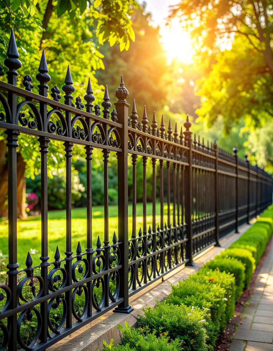 Wrought Iron Classical Elegance - 25 Small Garden Fence Ideas