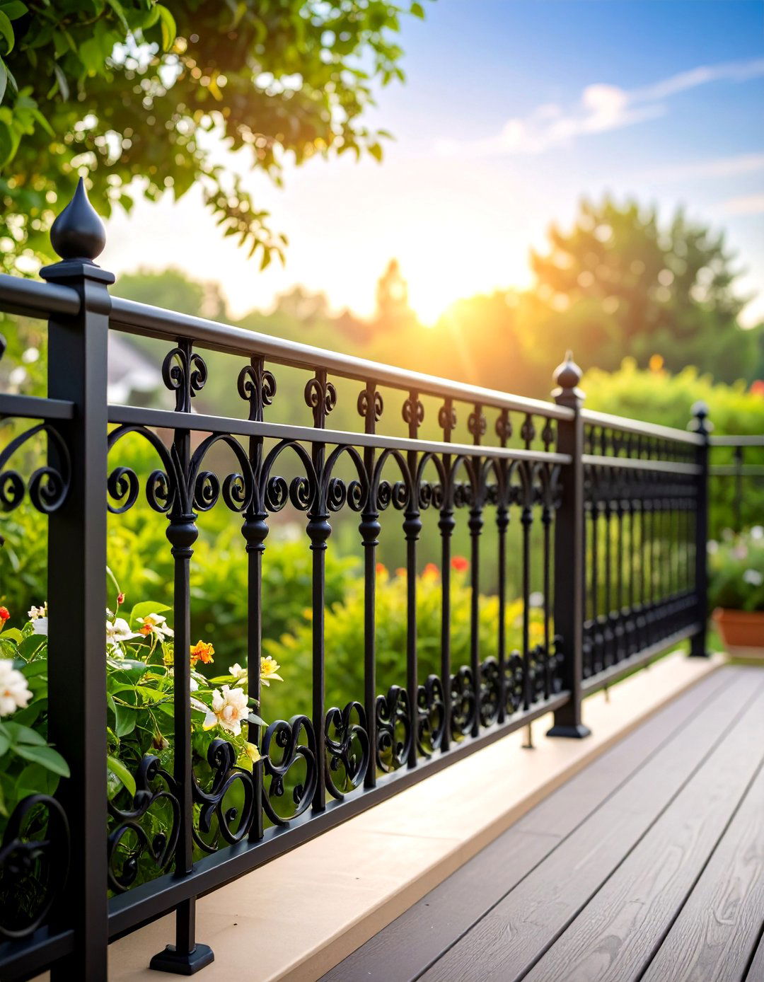 Wrought Iron Traditional Deck Railing - 25 Metal Deck Railing Ideas