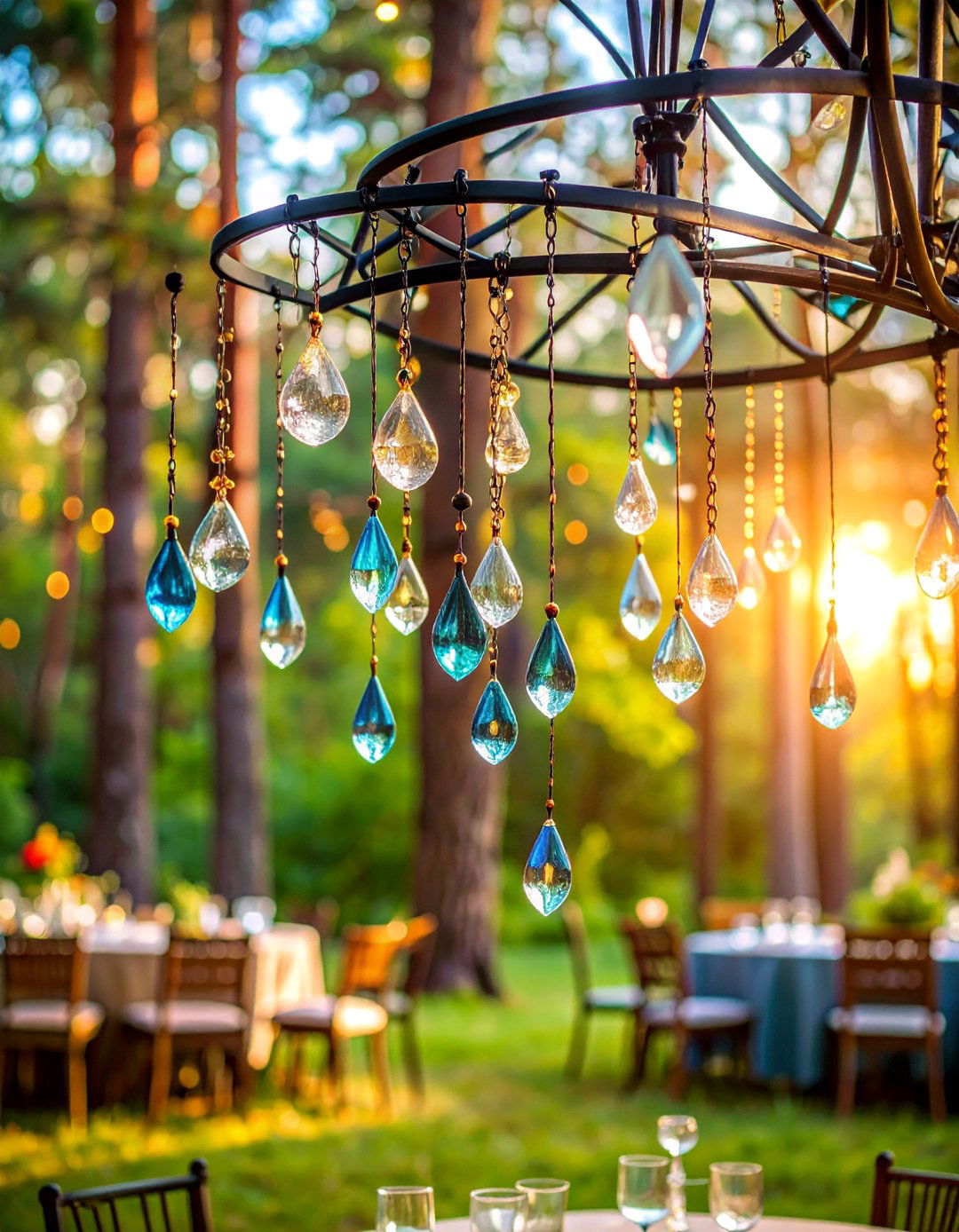 Wrought Iron Tree with Crystal Drops - 25 Tall Wedding Centerpiece Ideas