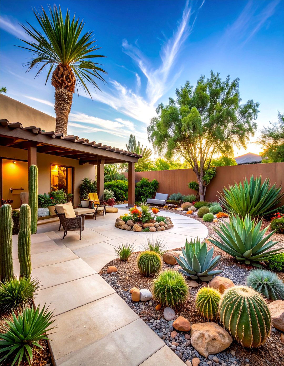Xeriscaped Desert Garden with Drought Resistant Succulents - 25 South Florida Landscaping Ideas
