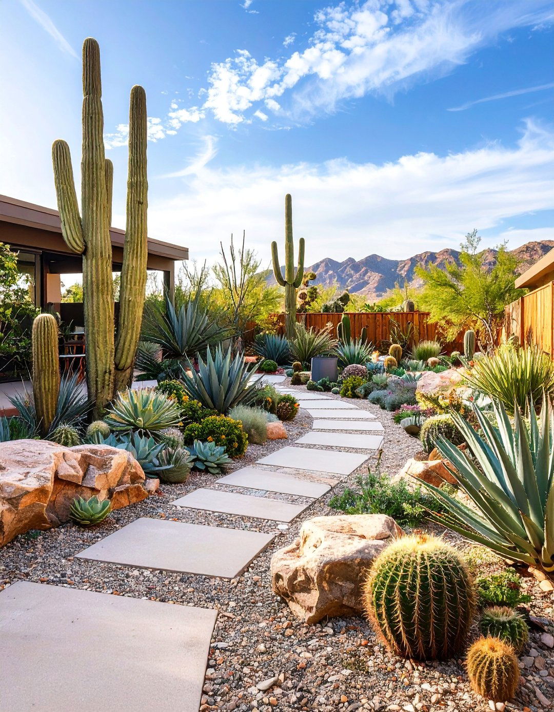 Xerophyte Desert Garden Design - 25 Low Maintenance Backyard Landscaping Ideas