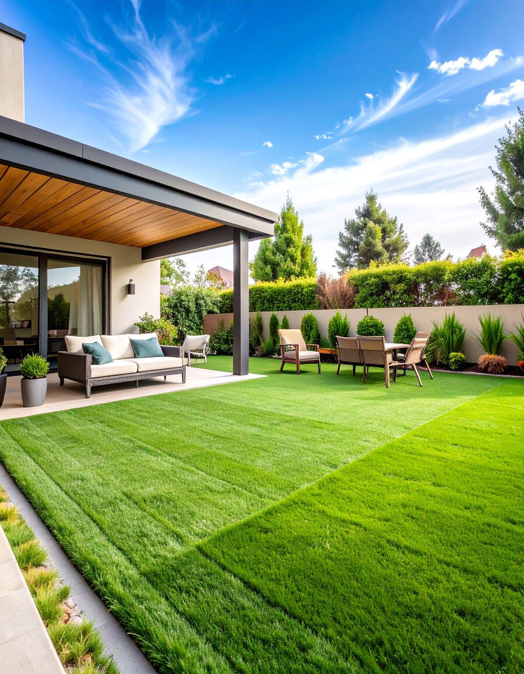 Year Round Outdoor Living Space - 25 Backyard Turf Ideas