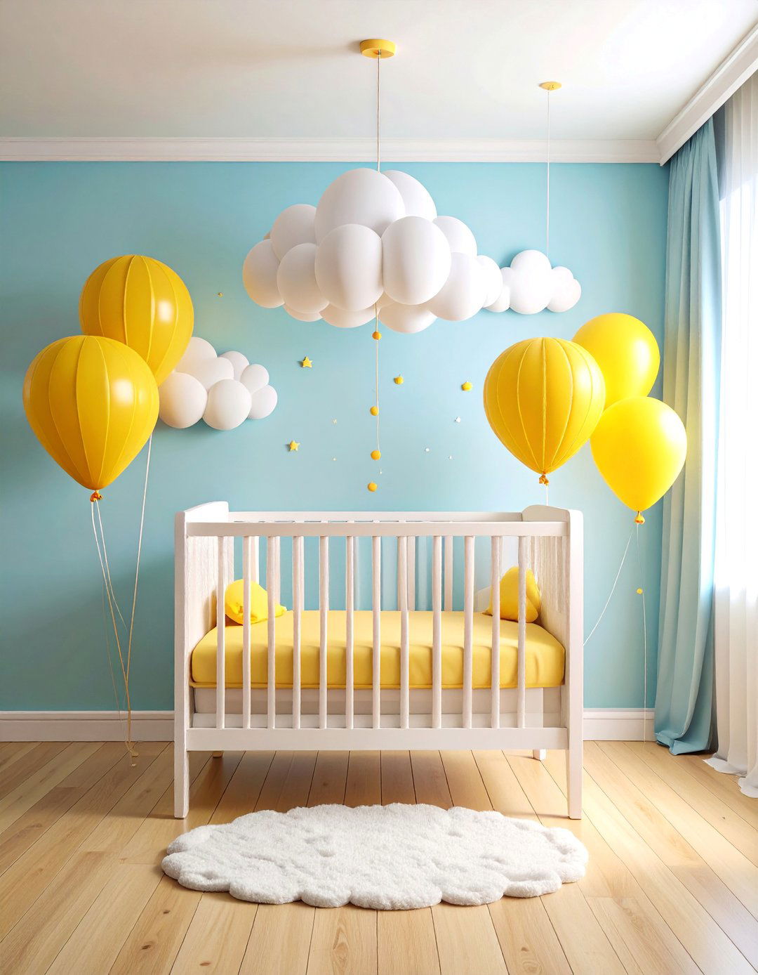 Yellow Balloon Floating Nursery - 25 Yellow Nursery Ideas