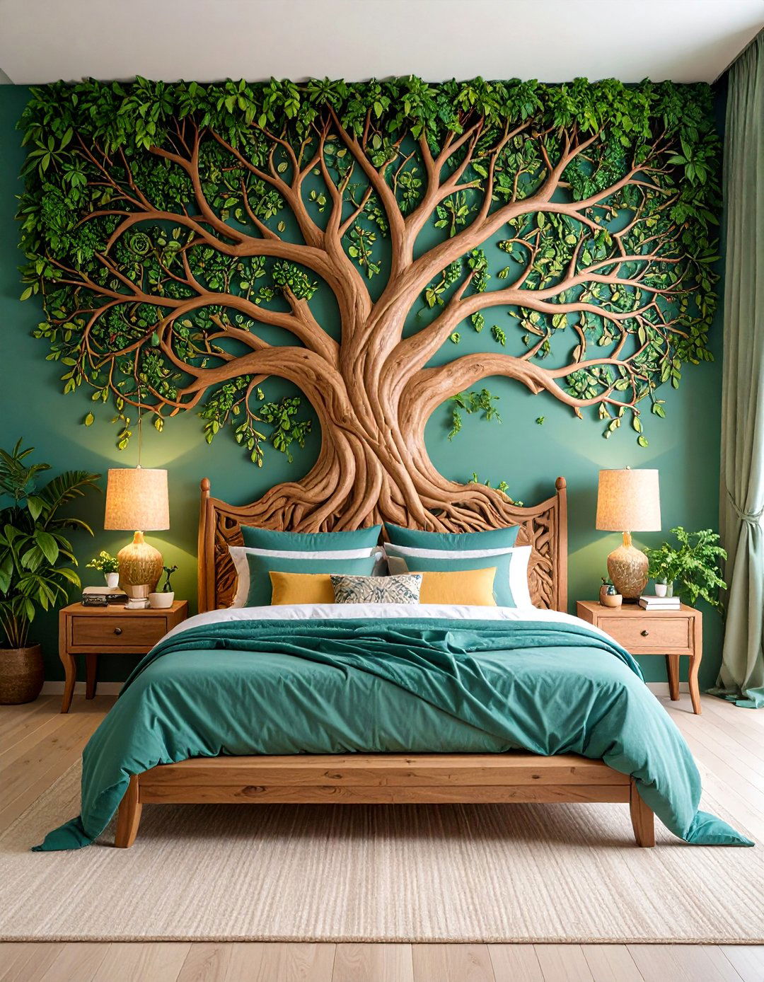 Yggdrasil Sacred Tree Viking Bedroom with Nature Mysticism - 25 Viking Bedroom Ideas