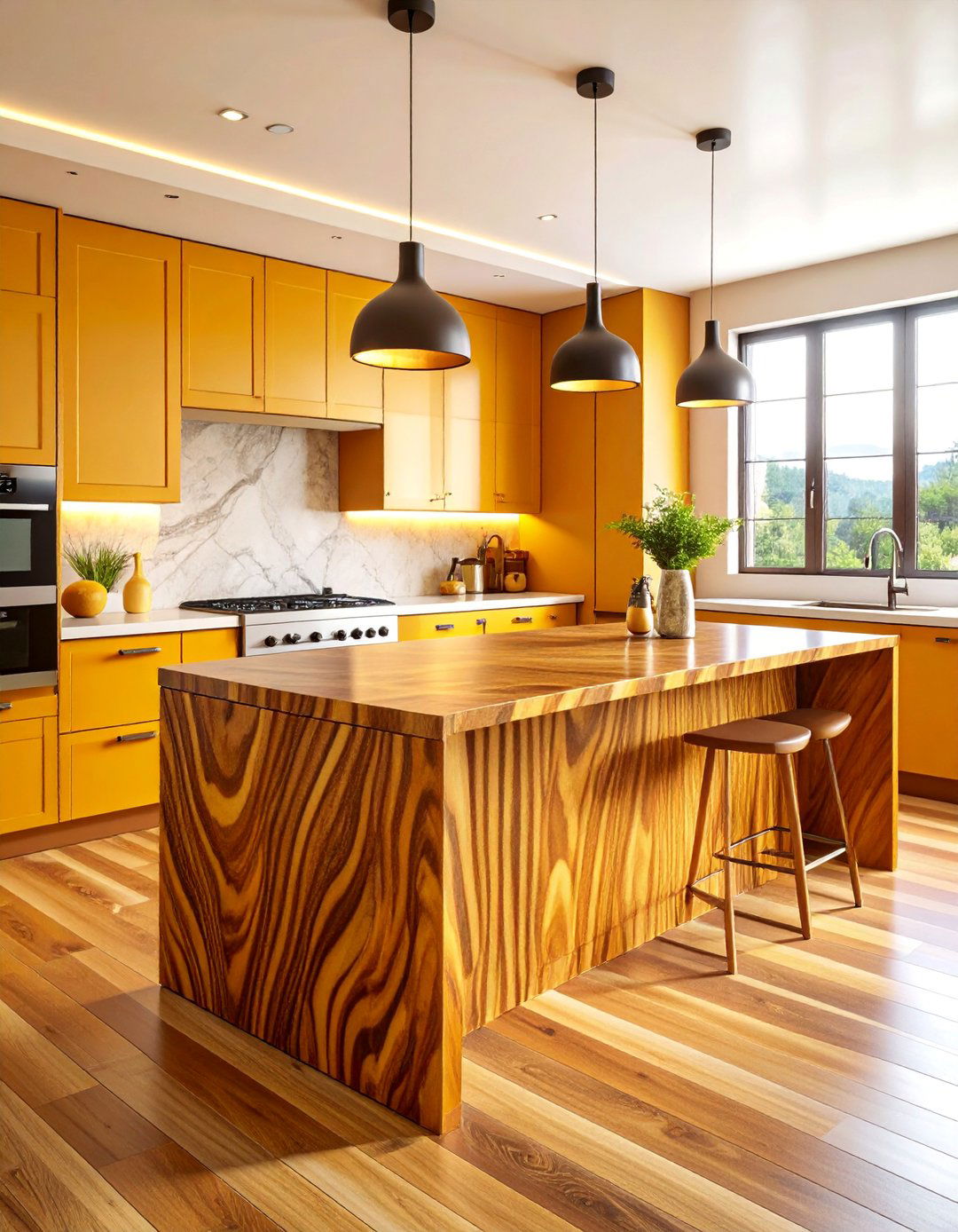 Zebrawood Exotic Luxury Statement Counter - 25 Wood Countertop Ideas
