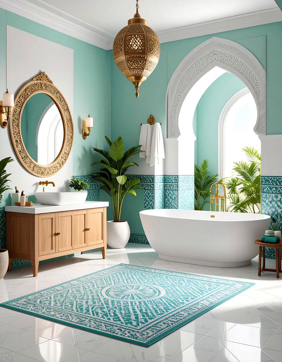 Zellige Tile Moroccan Bathroom Oasis - 25 Bathroom Tile Ideas