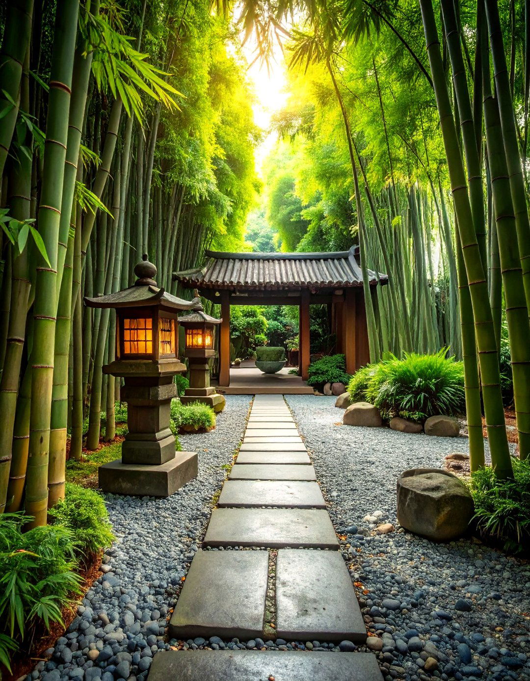 Zen Bamboo Grove Garden Shade Courtyard - 25 Garden Shade Ideas