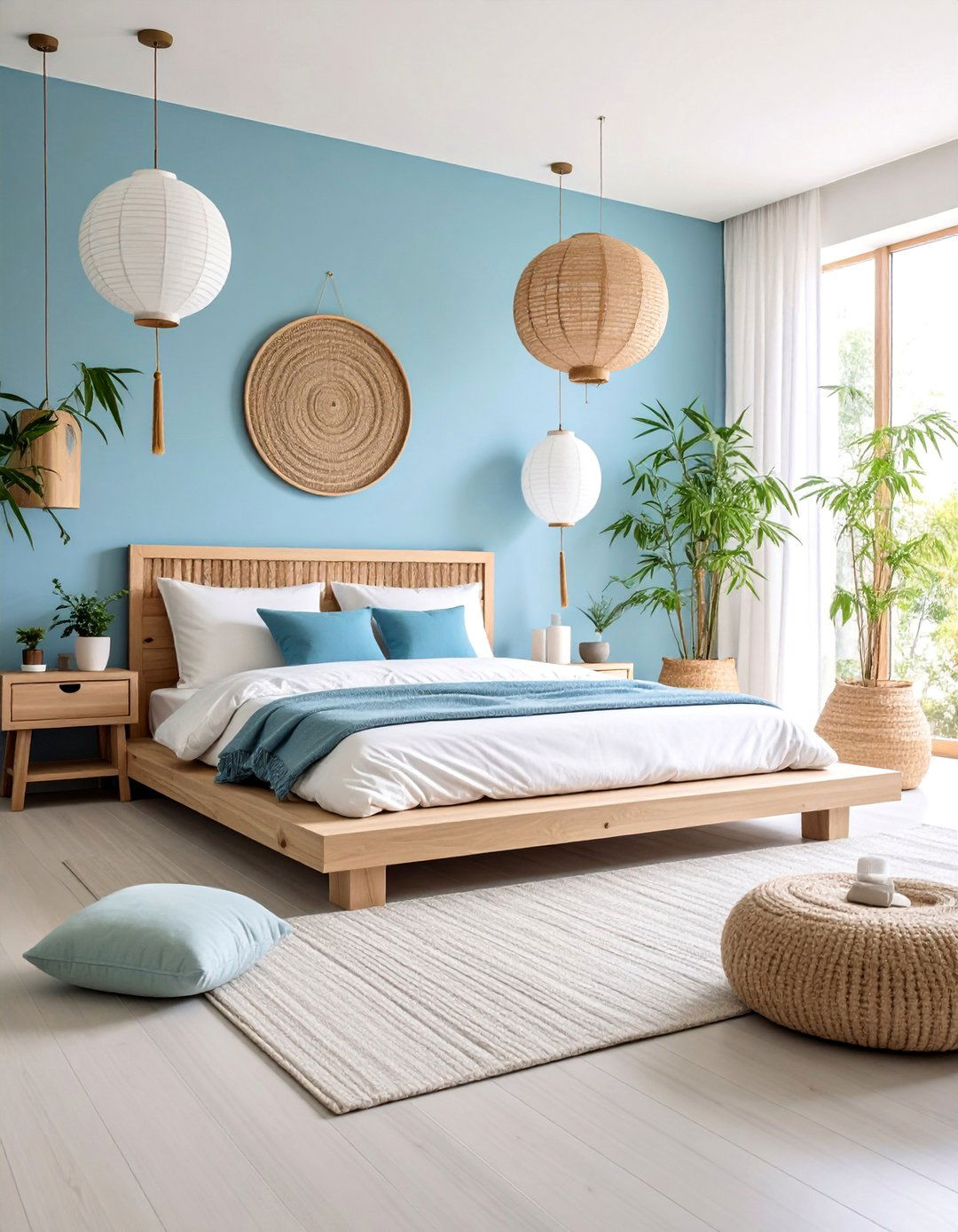 Zen Blue Meditation Bedroom - 25 Blue and White Bedroom Ideas
